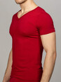 Мужская футболка бордовая V-вырез
